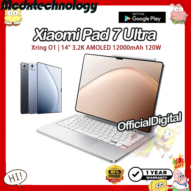 Xiaomi Pad 7 Ultra Xring O1 14.0inches 3.2K AMOLED 12000mAh 120W Xiaomi Pad7 Ultra | สนับสนุน Google & ไม่มีไทย | Shopee Thailand
