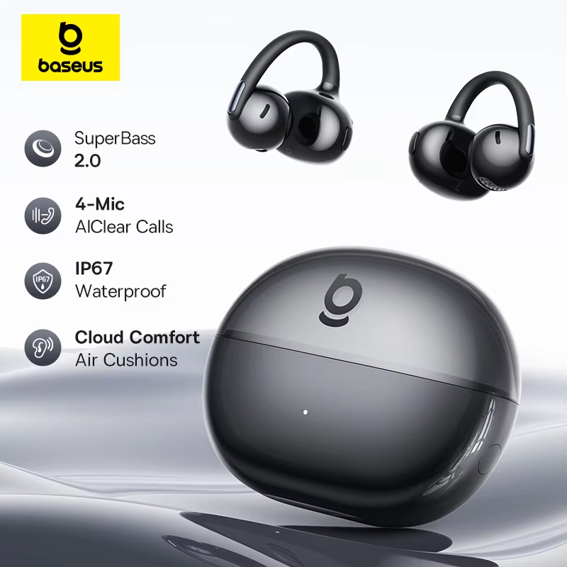 Baseus Bowie MC2 Air Open-Ear หูฟังไร้สาย True 40 ชม.เวลาเล่น Super Bass2.0 และ IP67 หูฟังกันน้ํา