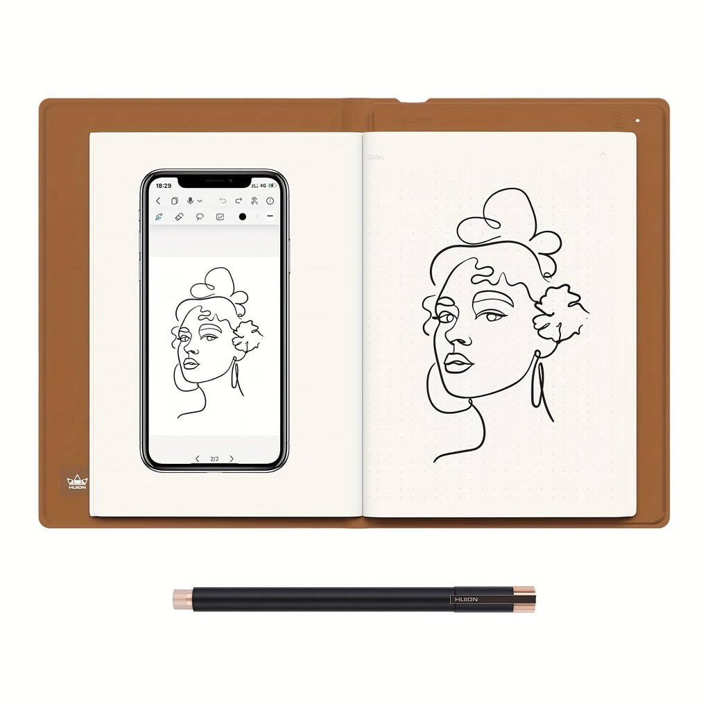 HUION Note 2-in-1 แท็บเล็ตการวาดภาพโน้ตบุ๊คดิจิตอล - พร้อมปากกาไร้แบตเตอรี่ - แท็บเล็ตกระดาษไร้สายแผ่นเขียนอิเล็กทรอนิกส์ - Refillable A5 Notepad - สําหรับจดบันทึก, Digital Art | Shopee Thailand