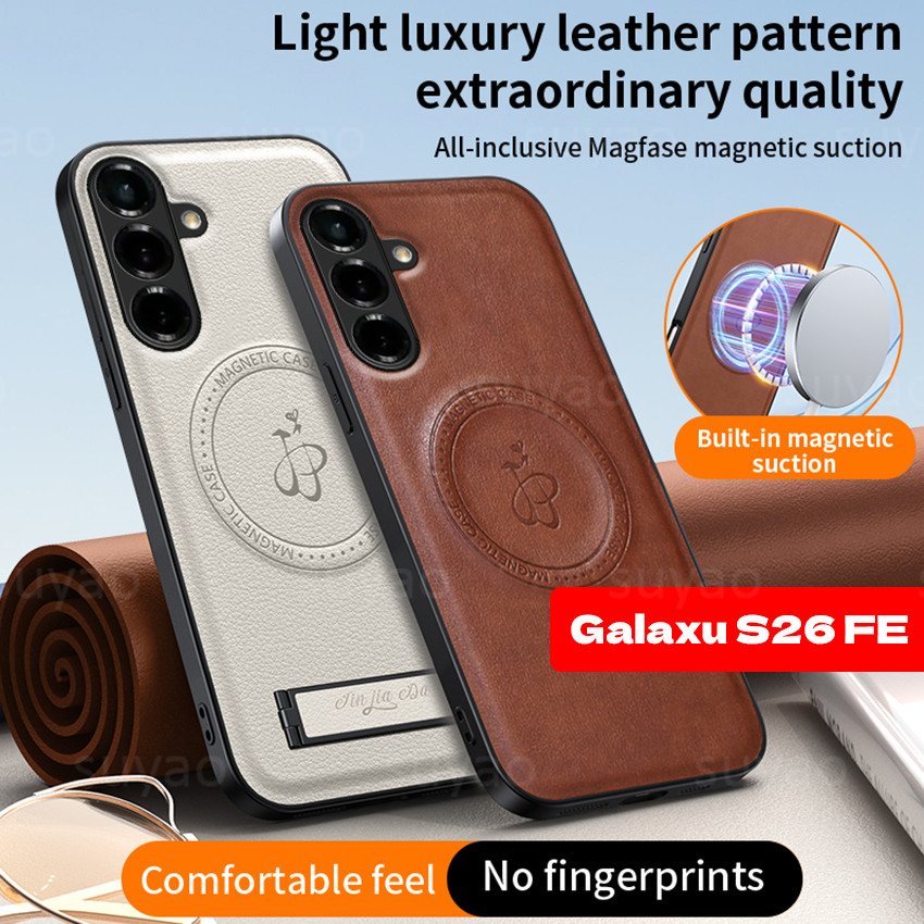 สําหรับ Samsung Galaxy S26 FE S26FE 2026 เคสโทรศัพท์หรูหรา PU หนังผู้ถือแม่เหล็กปลอก SamsungS26FE GalaxyS26FE S26 Plus Ultra กันกระแทกป้องกันปกหลัง | Shopee Thailand