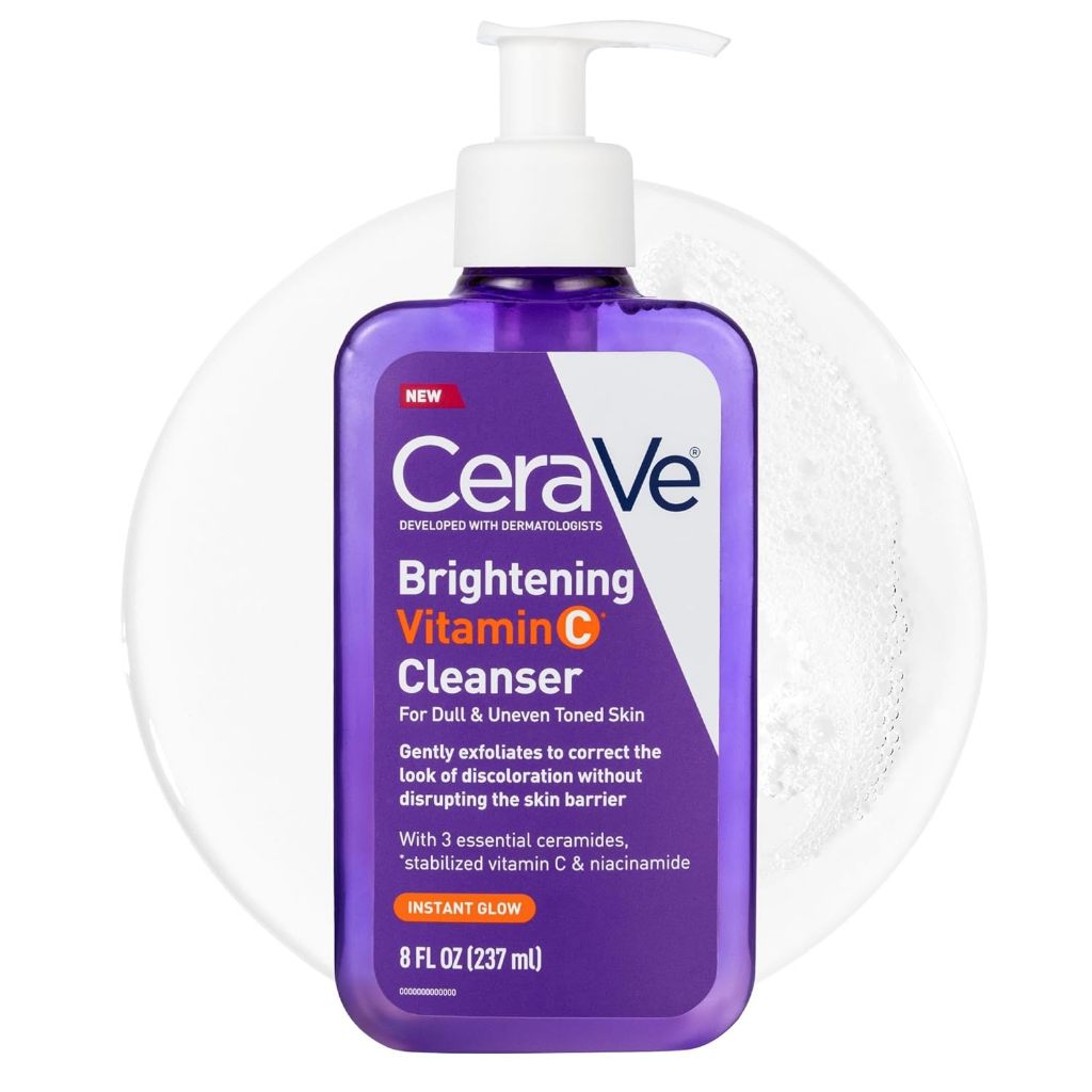 สินค้าใหม่ Cerave Brightening Vitamin C Facial Cleanser เซราวีโฟมล้างหน้าผิวกระจ่างใส ลดหมองคล้ำ ผิวไม่สม่ำเสมอ