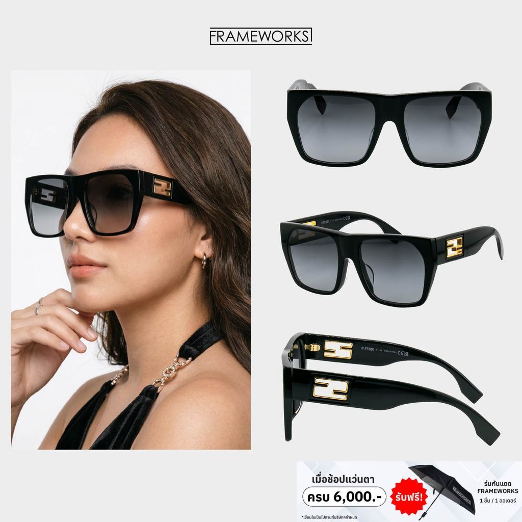 FENDI BAGUETTE แว่นกันแดด รุ่น FE40124F | แท้ มือหนึ่ง กล่องและอุปกรณ์ครบ | Shopee Thailand