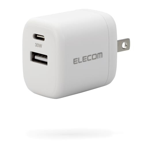 ELECOM Type-C USB PD ที่ชาร์จเร็วแบบพอร์ตคู่ 30W (USB-C/USB-A) ขนาดกะทัดรัดและน้ำหนักเบา ใช้งานร่วม | Shopee Thailand