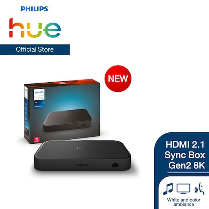 Philips Hue Play HDMI 2.1 Sync V2 ใหม่ ความละเอียด 8K ใช้ร่วมกับ Hue Bridge และ Content box ของผู้ใช้งาน