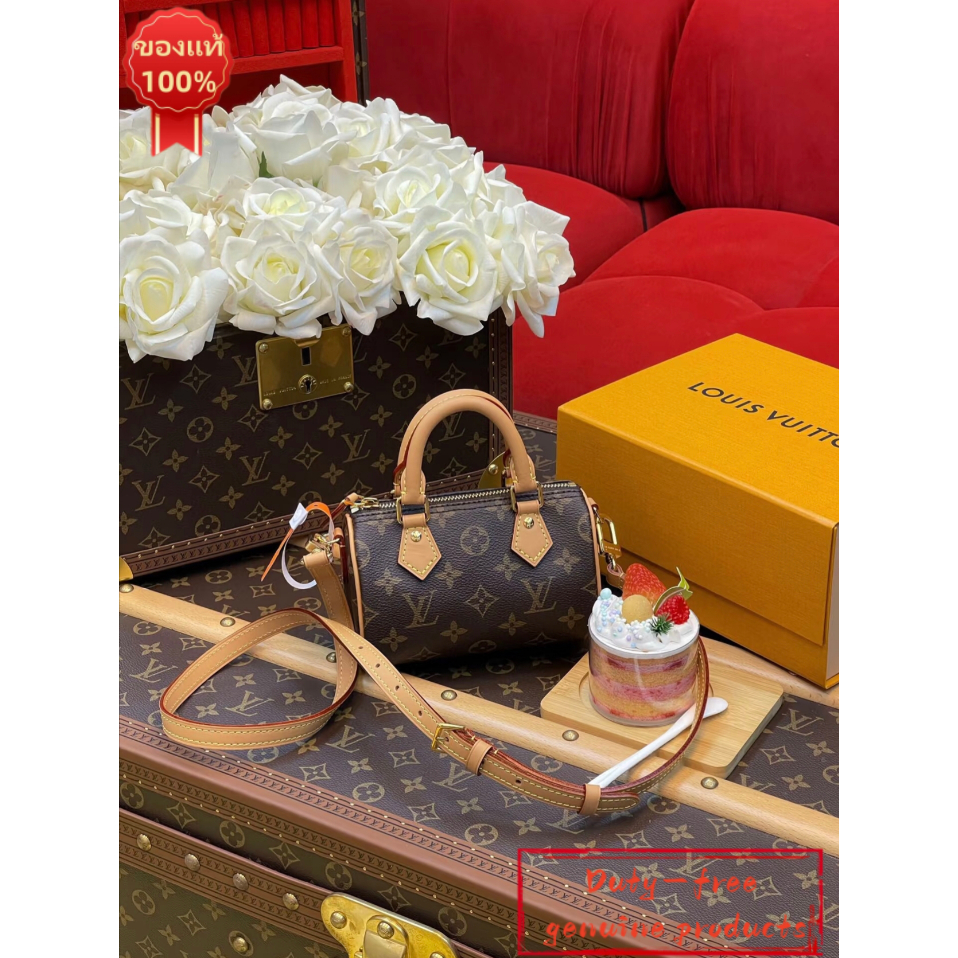 ของแท้ 100% ใหม่ ปลอดภาษี Louis Vuitton NANO SPEEDY กระเป๋าหิ้ว พร้อมใบเสร็จและกล่องครบชุด