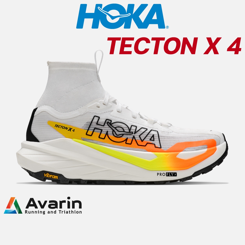 Hoka Tecton X 4 (ฟรี ตารางซ้อม) รองเท้าเทรลแข่งขัน แผ่นคาร์บอนคู่ พื้น Vibram ดอกยาง 4 มม. | Shopee Thailand