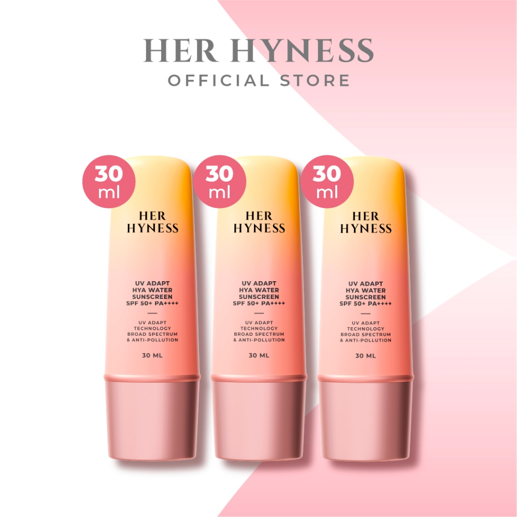 [แพคสาม] HER HYNESS UV ADAPT HYA WATER SUNSCREEN SPF50+ PA++++ กันแดดอัจฉริยะ บูสผิวให้กันแดดได้เอง สูตรใช้ทุกวัน 30มล.
