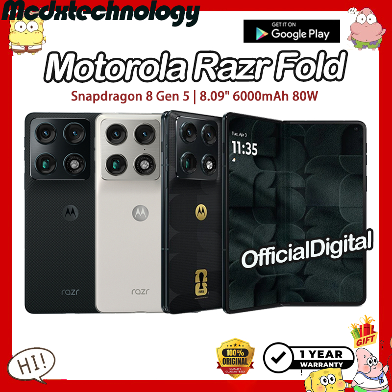 Motorola Razr Fold Moto razr Fold Snapdragon 8 Gen 5 8.09" 6000mAh 80W Foldable phone | สนับสนุน Google & ไม่มีไทย | Shopee Thailand