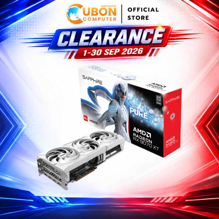 VGA (การ์ดจอ) SAPPHIRE PURE AMD Radeon RX 9070 XT GAMING OC 16G GDDR6 ประกันศูนย์ 3 ปี | Lazada Thailand