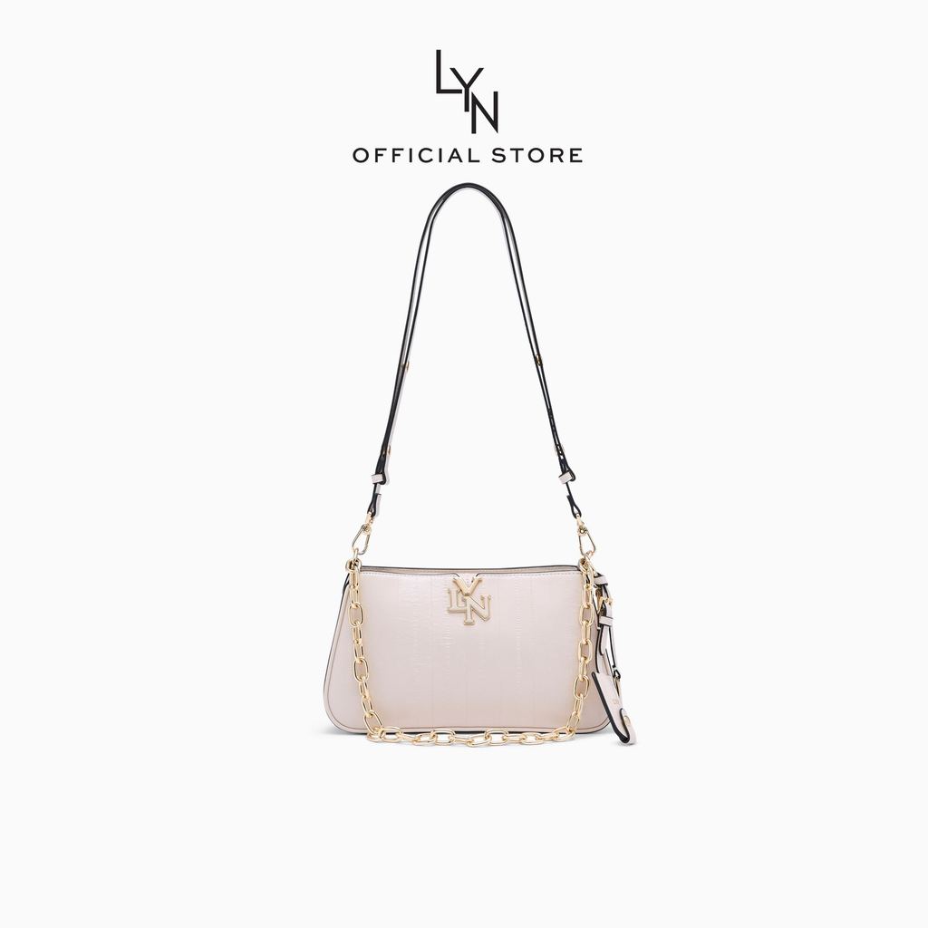 LYN - Alicia S Shoulder Bag Beige กระเป๋าสะพายไหล่ (L26FBWA018) | Shopee Thailand