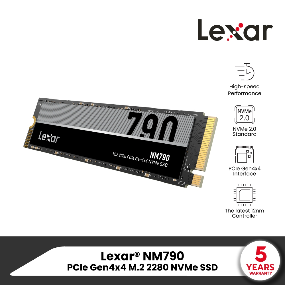Lexar NM790 4TB Internal SSD (เอสเอสดี ภายใน) M.2 2280 PCIe NVMe Gen4×4 RW7400/6500 (LNM790X004T-RNNNG) For PlayStation5 | Shopee Thailand