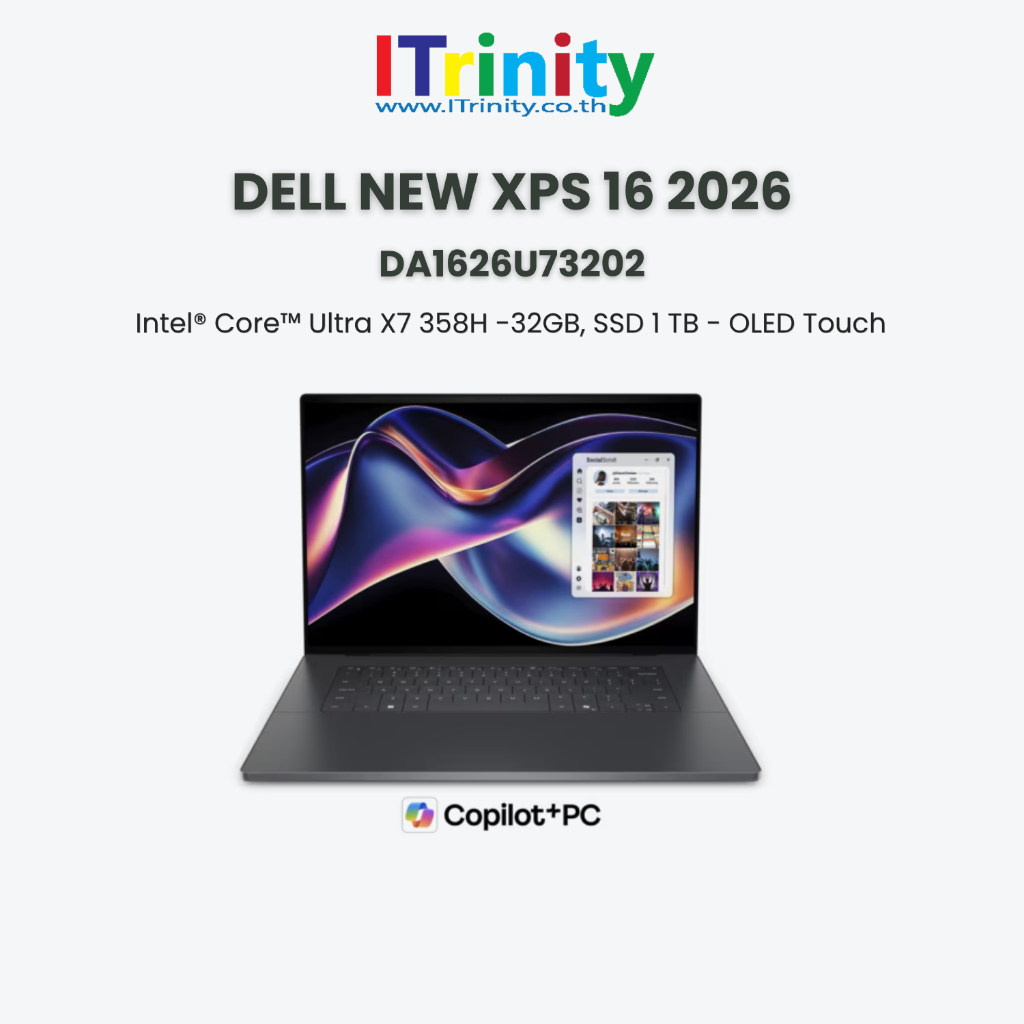 Dell New XPS 16 Laptop DA1626U73202 Intel Ultra X7 OLED+TOUCH เดลล์ คอมพิวเตอร์พกพา 16 นิ้ว ทัชสกรีน รับประกัน 3 ปี | Shopee Thailand