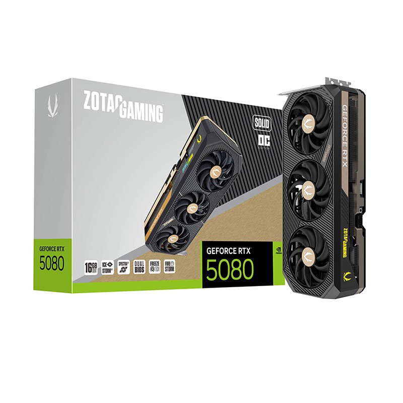 การ์ดจอ (vga) iHAVECPU ZOTAC GAMING GEFORCE RTX 5080 SOLID CORE OC - 16GB GDDR7 (ZT-B50800J2-10P)