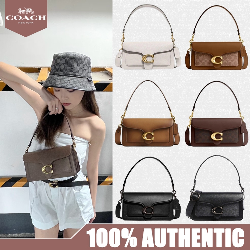 ของแท้ 100%🎈 COACH Tabby 26 กระเป๋าสะพายแบบถือ/เฉียง เปิดปิดด้วยฝาพับและกระดุมซ่อน