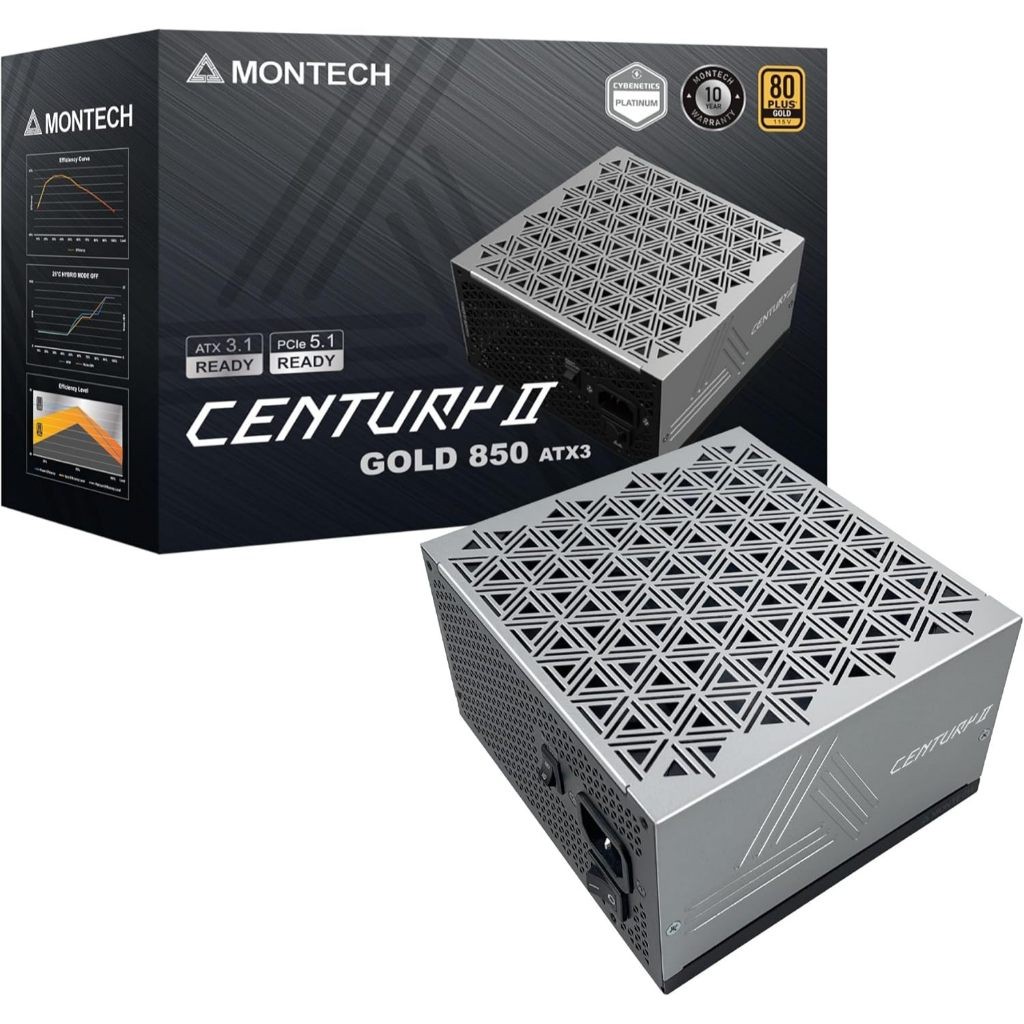 PSU MONTECH CENTURY II GOLD 850W, 1050W, 1200W ATX 3.1 PCIE 5.1 POWER SUPPLY