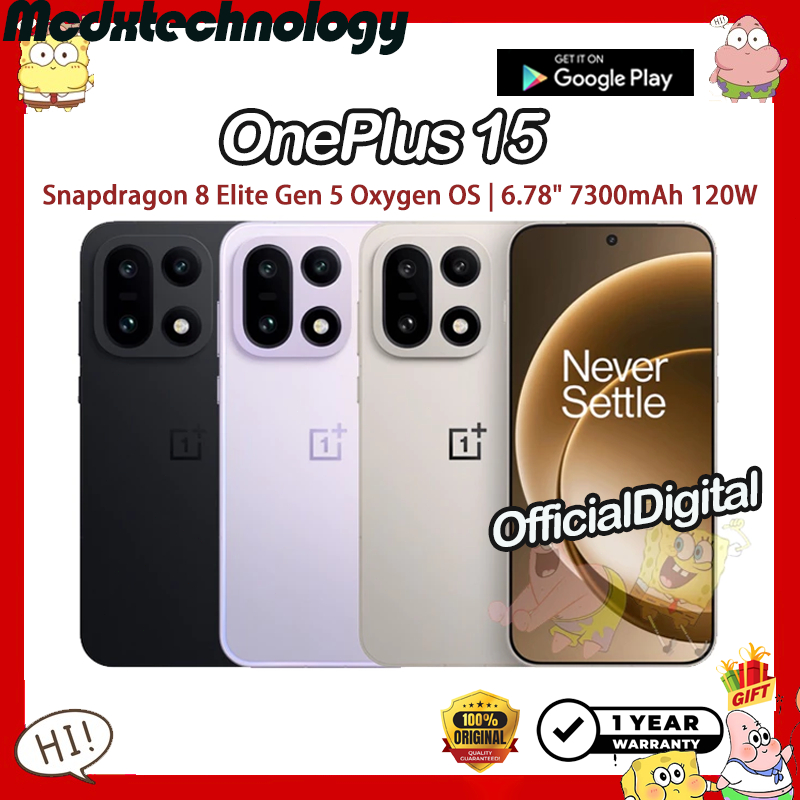 【Global Rom】OnePlus 15 CPH2747 Snapdragon 8 Elite Gen 5 Oxygen OS 6.78" 7300mAh 120W OnePlus15 | รับประกัน 12 เดือน