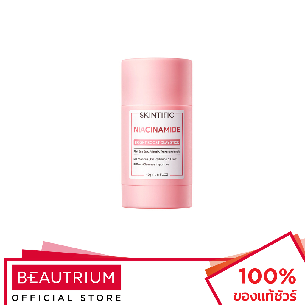 SKINTIFIC Niacinamide Bright Boost Clay Stick มาส์กหน้า 40g