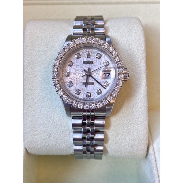 Rolex Datejust Lady 26 mm. หน้าคอมเงินหลักเพชรขอบเพชร กล่องใบเซอร์ครบ | Shopee Thailand