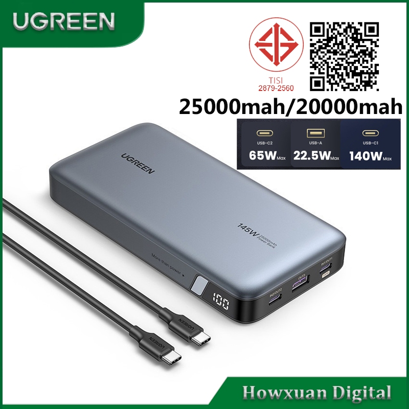 UGREEN 165W 145W 25000mAh 100W 20000mAh Power Bank Nexode แบตสํารองแบบพกพา PD3.0 แบตเตอรี่ Pack | Shopee Thailand