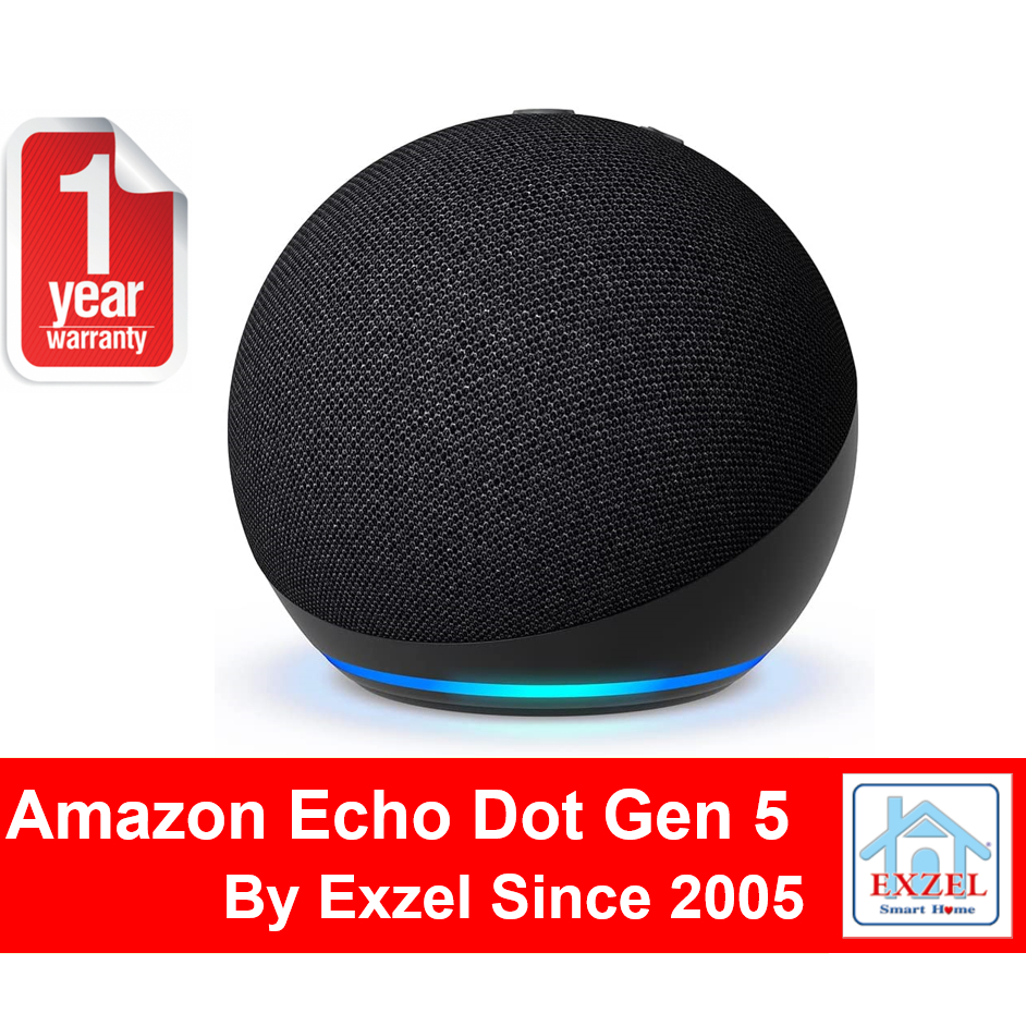 Echo Dot 5 (5th Gen) 2022 Release - 1Yr Warranty, Fast 1 Day Ship from BKK, Amazon Alexa Voice Assistant Smart Speaker
