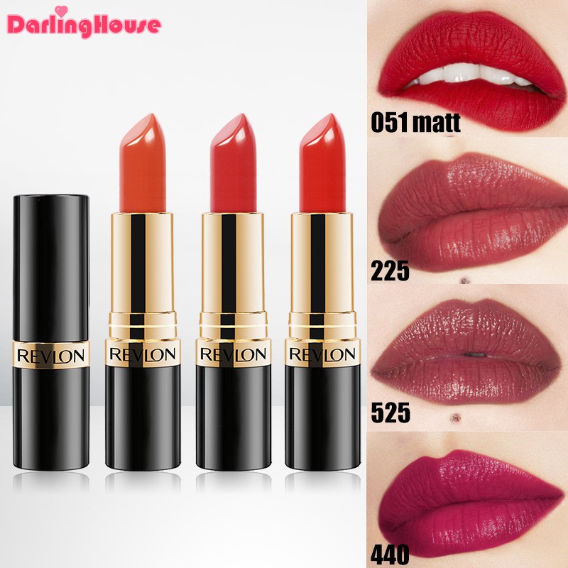 [พร้อมส่ง] Usa REVLON SUPER LUSTROUS LIPSTICK CREME 225#กุหลาบไวน์ 674#Coralberry 044#Bare AFFAIR 730#Revlon สีแดง