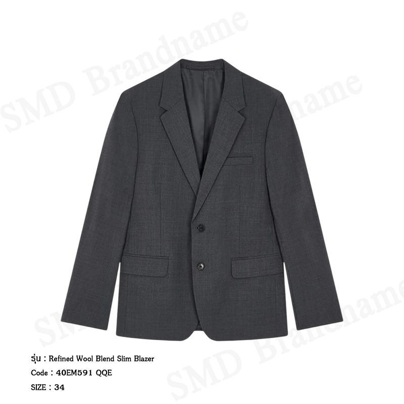 Calvin Klein เสื้อเบลเซอร์ผู้ชาย รุ่น Refined Wool Blend Slim Blazer Code: 40EM591 QQE | Shopee Thailand