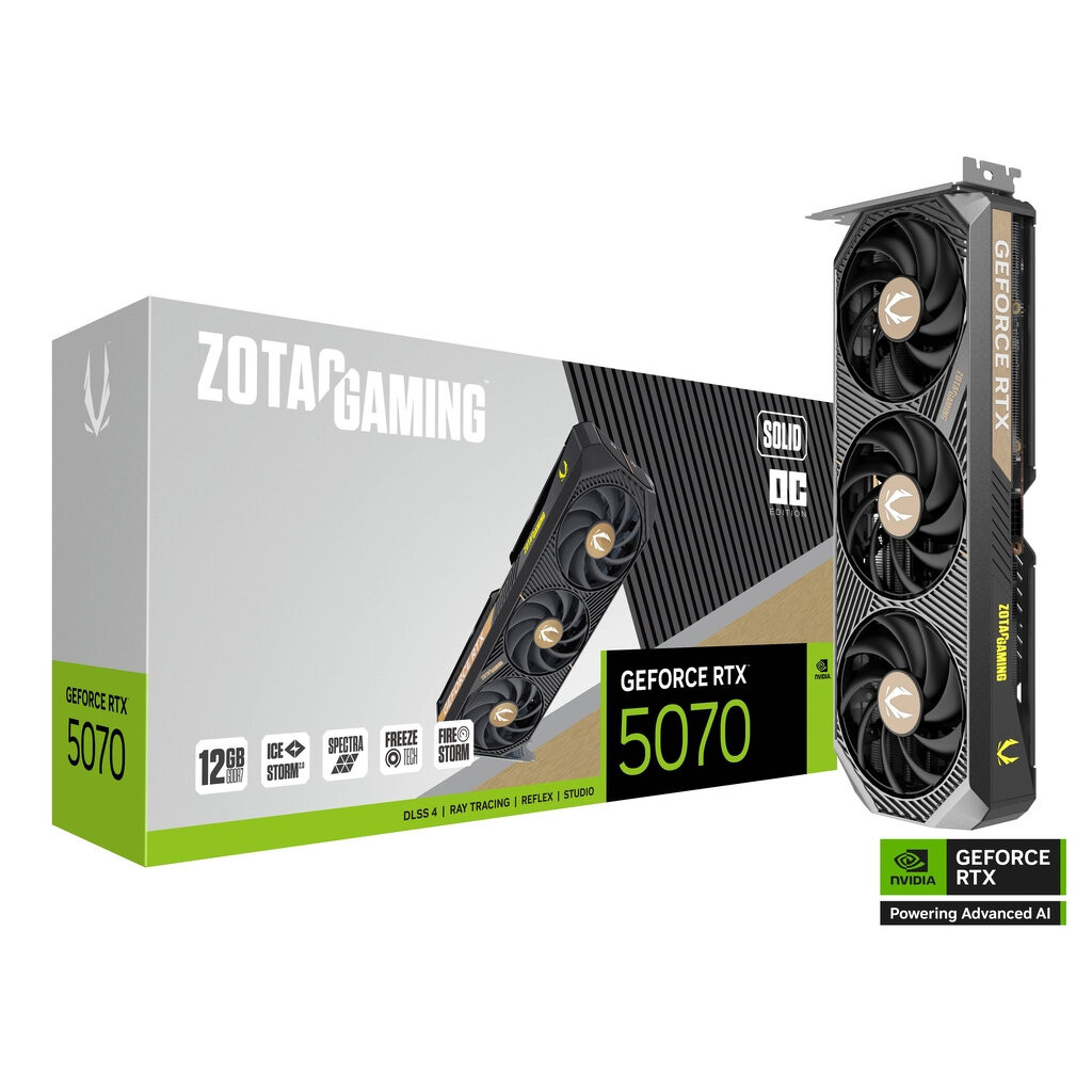 ZOTAC GAMING GeForce RTX 5070 SOLID OC 12GB GDDR7 ZT-B50700J-10P | Shopee Thailand