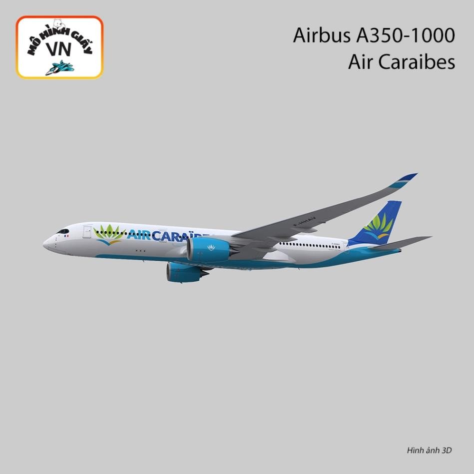 Airbus A350-1000 Air Caraibes Assembly Paper Model - MohinhgiayVN | Shopee Thailand