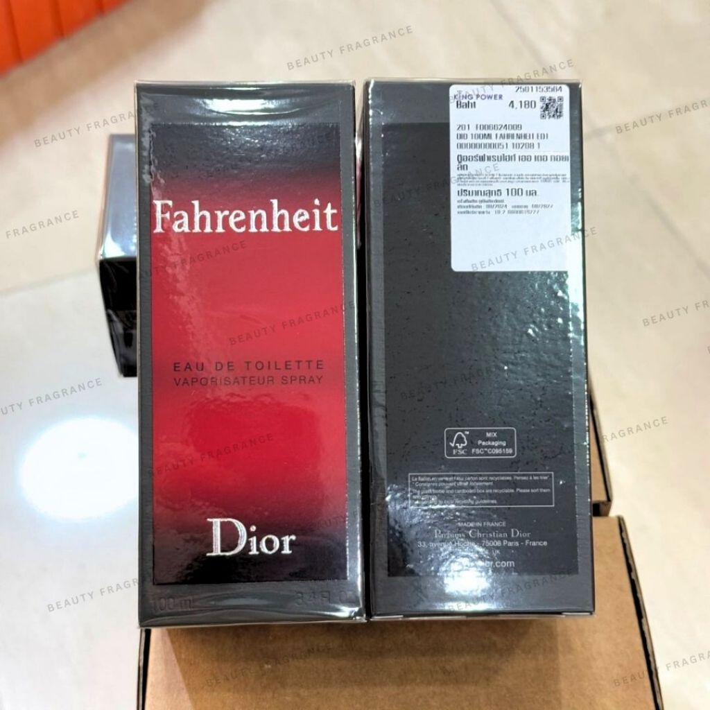 Dior Fahrenheit EDT 100 ml.  กล่องซีล ป้าย King Power