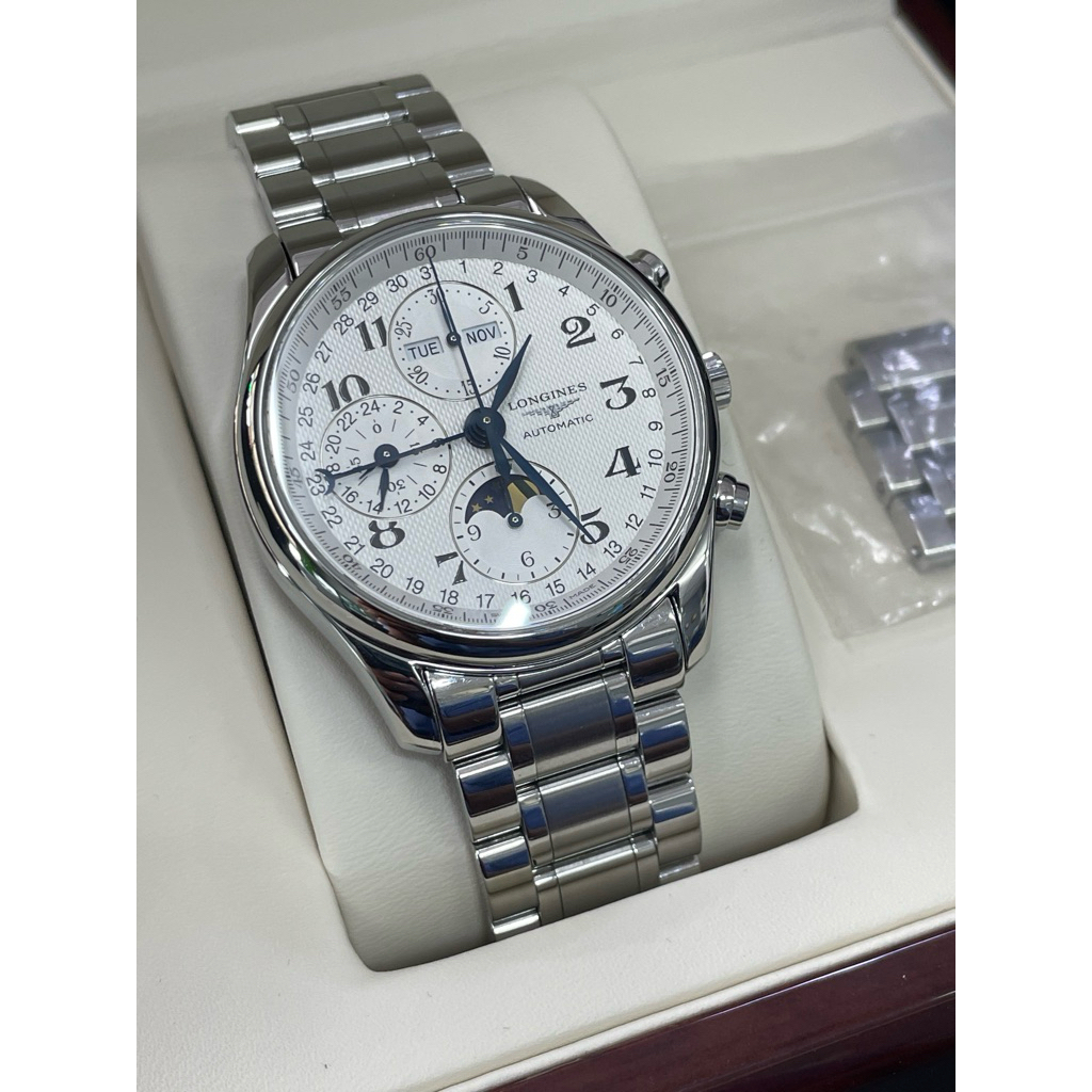 LONGINES MASTER COLLECTION CHRONO MOONPHASE AUTOMATIC L.6872 นาฬิกามือสอง ของแท้100% | Shopee Thailand