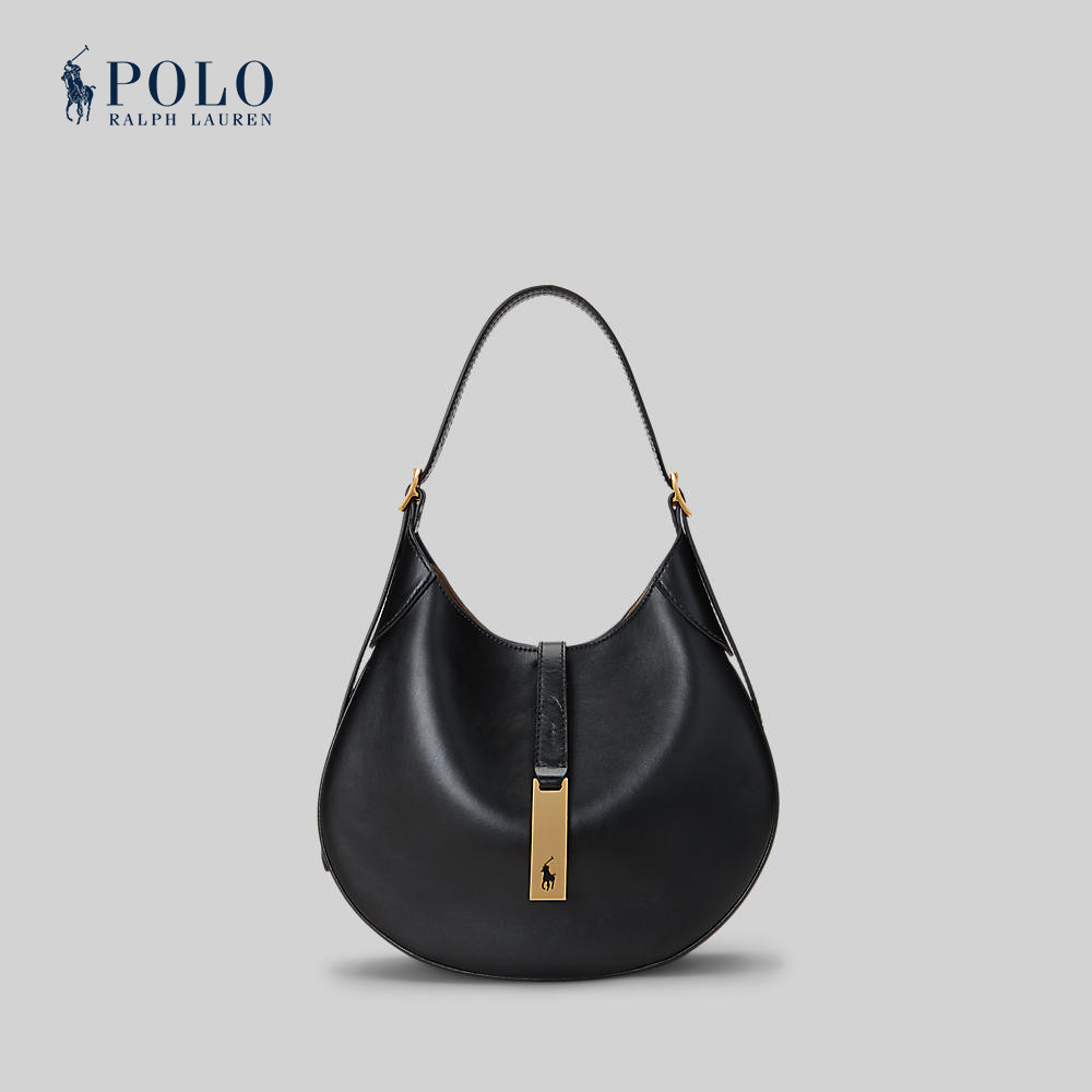 Polo Ralph Lauren กระเป๋าผู้หญิง Polo ID Leather Small Shoulder Bag รุ่น WAPOBAG02V20129 สีดำ | Shopee Thailand