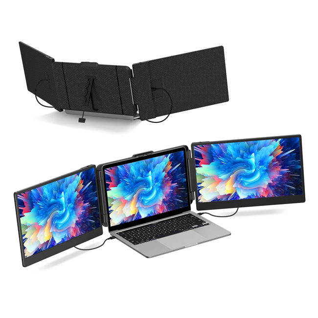 Triple Laptop Screen Extender,Ultra Slim 14 "FHD 1080P IPS Dual Portable Monitor สําหรับแล็ปท็อป,Type-C Travel Laptop Monitor Plug and Play with Windows | Shopee Thailand