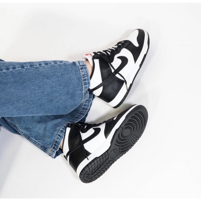 (ของแท้ 100% พร้อมส่ง) NIKE DUNK HIGH BLACK WHITE (PANDA) 🐼