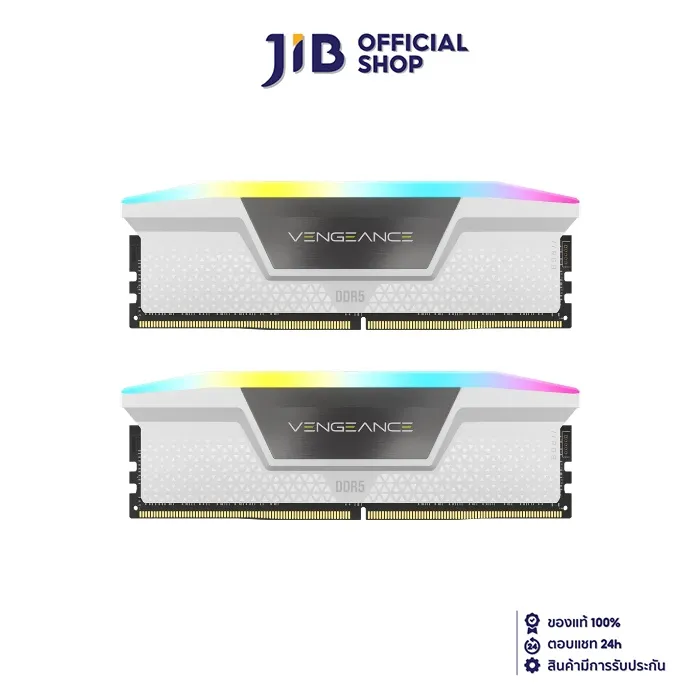 32GB (16GBx2) DDR5 5600MHz RAM (หน่วยความจำ) CORSAIR VENGEANCE RGB DDR5 (INTEL XMP) (WHITE) (CMH32GX5M2B5600C40W) | Lazada Thailand