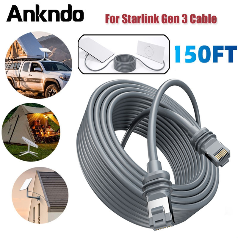 Starlink Gen 3 สายมาตรฐาน V3 สําหรับ Starlink จานมาตรฐาน Router 5-46M กันน้ํา Satellite Internet Router อุปกรณ์เสริม | Shopee Thailand