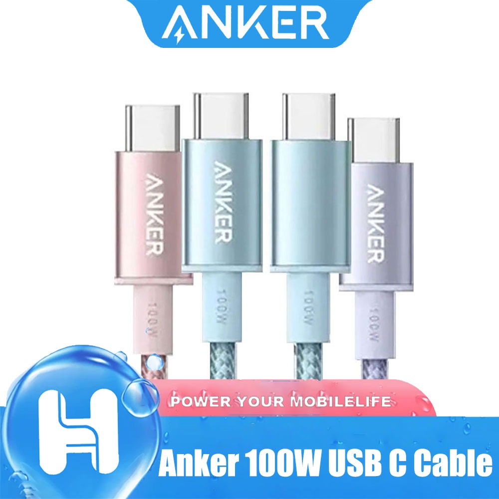 Anker 100W สาย USB C เป็น USB C 2.0, สายชาร์จ Type C ชาร์จเร็ว