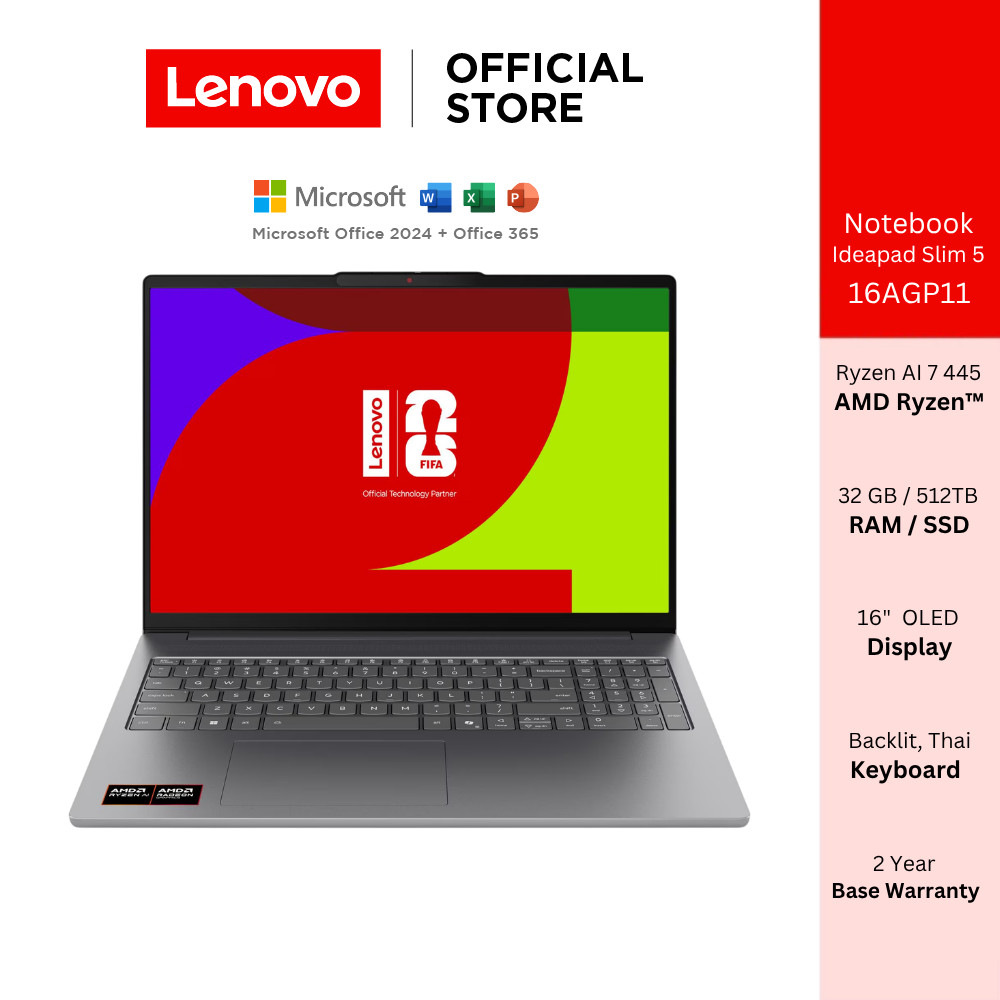 Lenovo Ideapad Slim 5 16AGP11(83S2004YTA)Notebook Ryzen AI 7 445 RAM 32GB SSD 512GB 16" OLED | Copilot+ PC