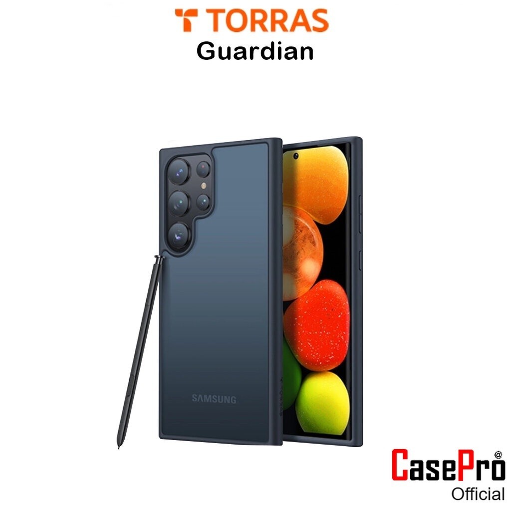 Torras Guardian Series เคสกันกระแทกผ่านมาตราฐาน SGS เกรดพรีเมี่ยม เคสสำหรับ Galaxy S23Ultra Blue (ของแท้100%) | Shopee Thailand