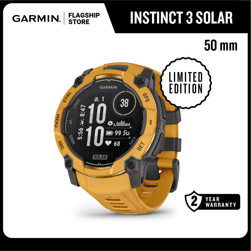 Garmin Instinct 3 - 50 mm Solar Limited Edition นาฬิกาสมาร์ทวอทช์ รับประกันศูนย์ไทย 2 ปี | Shopee Thailand