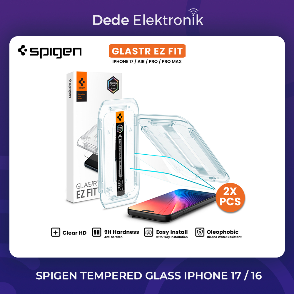 Spigen กระจกนิรภัย iPhone 17 / 16 Pro Max Air GlastR EZ Fit Pro HD พร้อมถาดล้างความเป็นส่วนตัว | Shopee Thailand