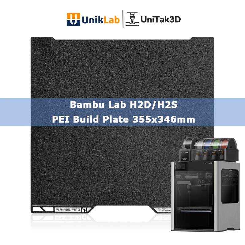 Bambu Lab H2D/H2S 3D Printers PEI Build Plate 355*346mm พื้นผิวสองด้านการพิมพ์ ยึดติดสูง | Shopee Thailand
