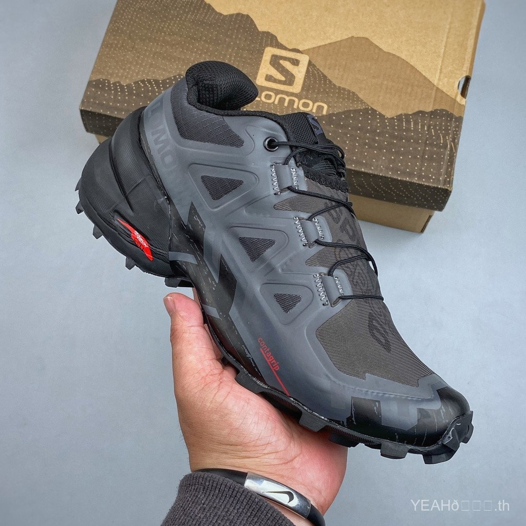 SALOMON Speedcross 6 gtx รองเท้าเดินป่ากลางแจ้ง Anti-slip สวมใส่กีฬารองเท้าผู้ชายแนะนํา ZVY3