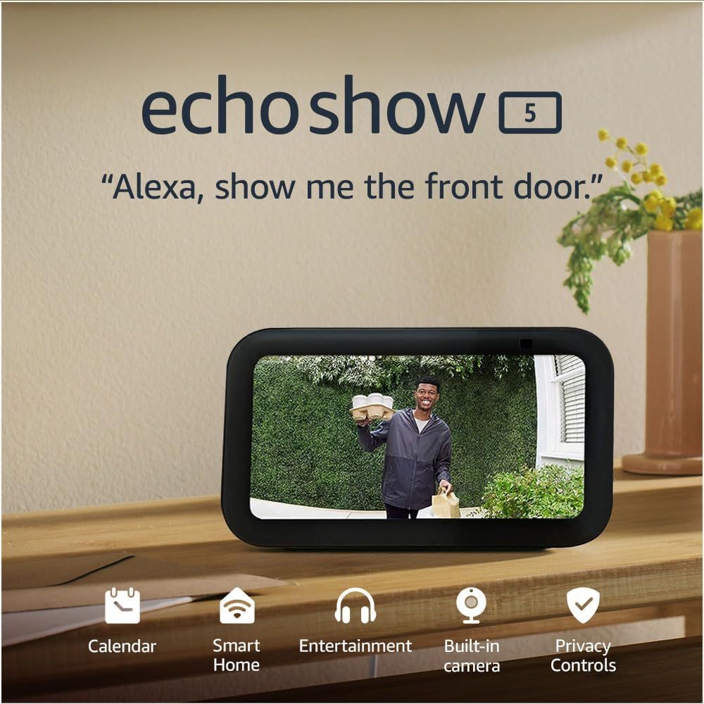 Amazon Echo Show 5 (Newest Gen / 3rd Gen) Smart Display พร้อม Alexa | หน้าจอสัมผัส 5.5 นิ้ว ลำโพงอัจฉริยะ กล้อง 2MP