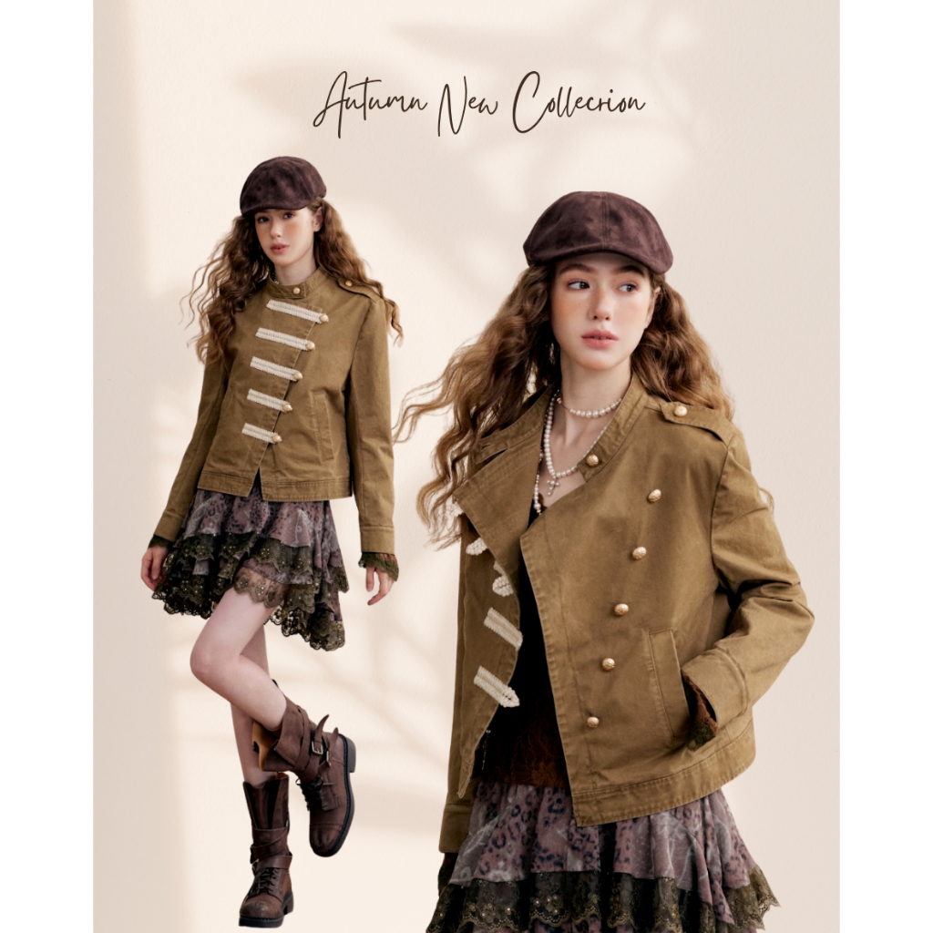 Original Design IRIS BOUTIQUE autumn 26 IJ75084 Heritage Military Braid Jacket แจ็กเก็ตทรงทหารวินเทจ