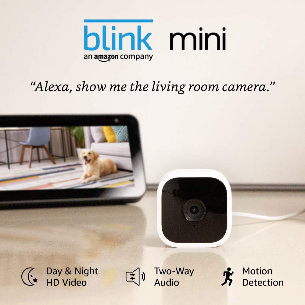 Amazon Blink Mini – Indoor plug-in smart security camera,1080 HD video, motion detection, night vision, Works with Alexa | Shopee Thailand