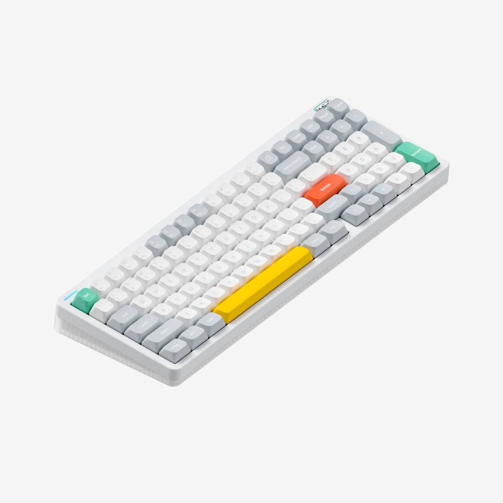Nuphy Halo96 V2 คีย์บอร์ดไร้สายที่รองรับสําหรับ Bluetooth 5.0,2.4G และ USB 3 โหมด Hot-swappable RGB Backlit Gaming Keyboard