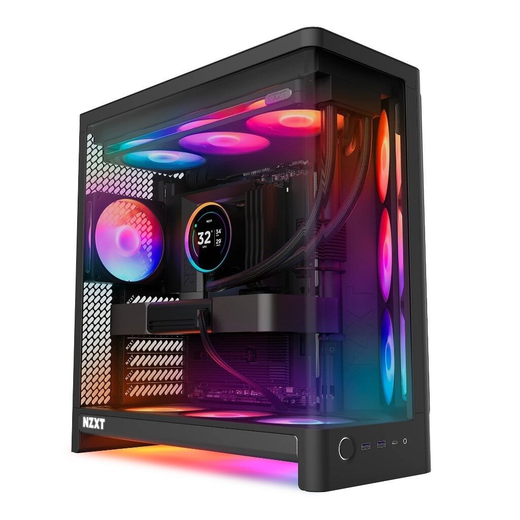 NZXT H6 RGB+ (2026) Black With 2xF360 RGB 1x F120 RGB & Control Hub Lite (CC-H62FB-P1) Dual-Chamber Mid Tower ATX | Shopee Thailand