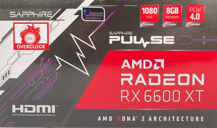 VGA (การ์ดจอ) SAPPHIRE PULSE AMD RADEON RX 6600 XT - 8GB GDDR6 มือสอง | Lazada Thailand
