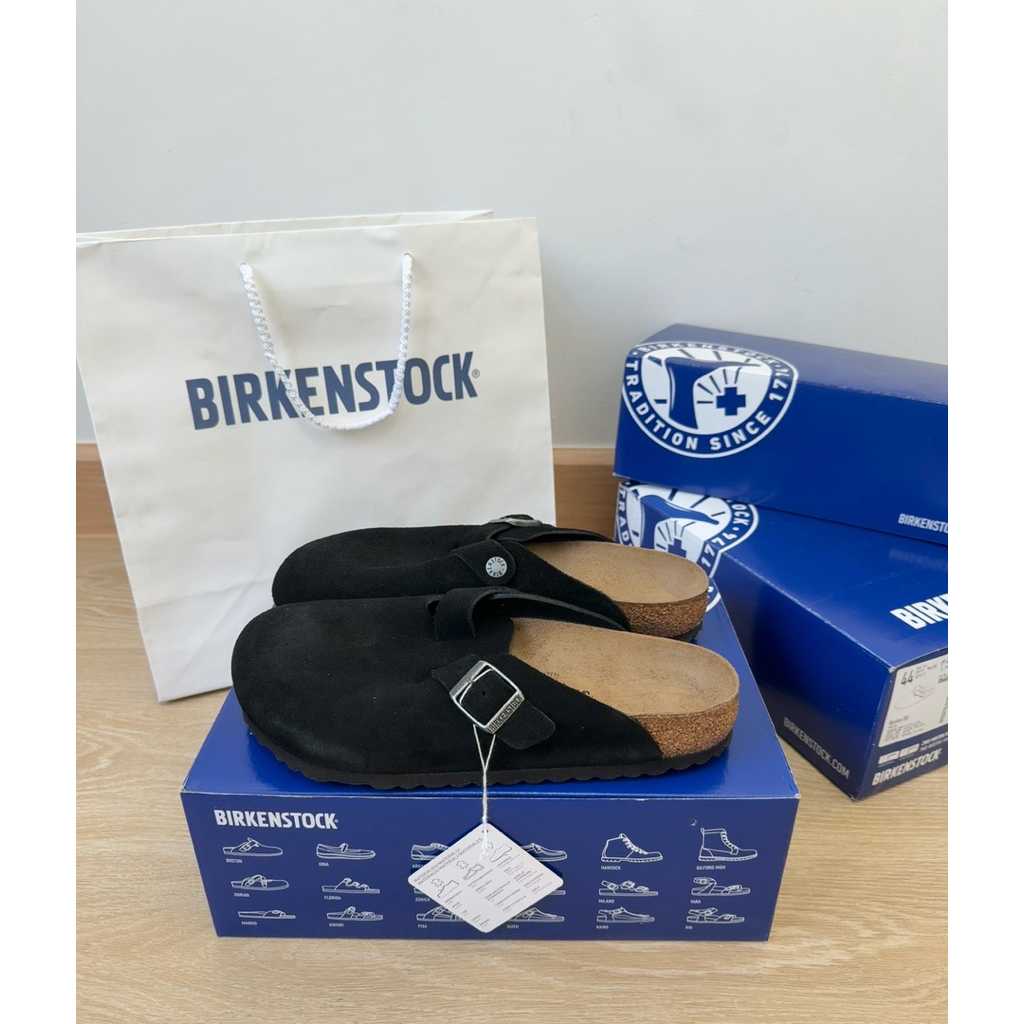[ พร้อมส่ง ของแท้ 100% 🇹🇭🇹🇭 ] Birkenstock Boston BS / SFB Suede Black สีดำ