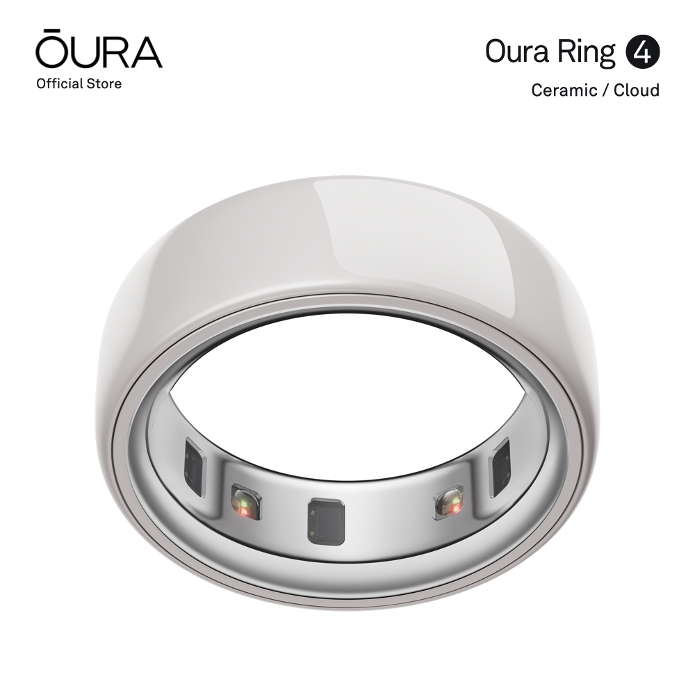 Oura Ring 4 Ceramic แหวนอัจฉริยะ รุ่น เซรามิก Smart Ring - แหวนติดตามสุขภาพ สีขาว / Cloud